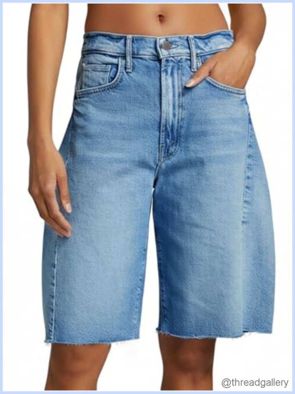 Womens High Waisted Wide Leg Denim Shorts Bermuda Baggy Jean Shorts